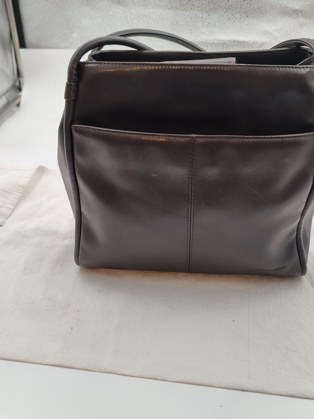 Nine West Dark Brown Leather Shoulder Bag